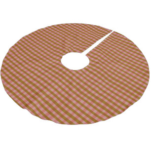 Rustikales Herbst-Karo geometrisches Muster   Polyester Weihnachtsbaumdecke