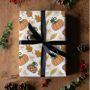 Rustikales Herbst-Kürbis-Geschenkpapier Geschenkpapier