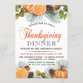 Rustikales Herbst Pumpkin Erntedank Dinner Einladung