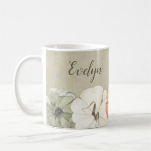 Rustikales Herbst Weiß, Orangenpumpen Personalisi Kaffeetasse
