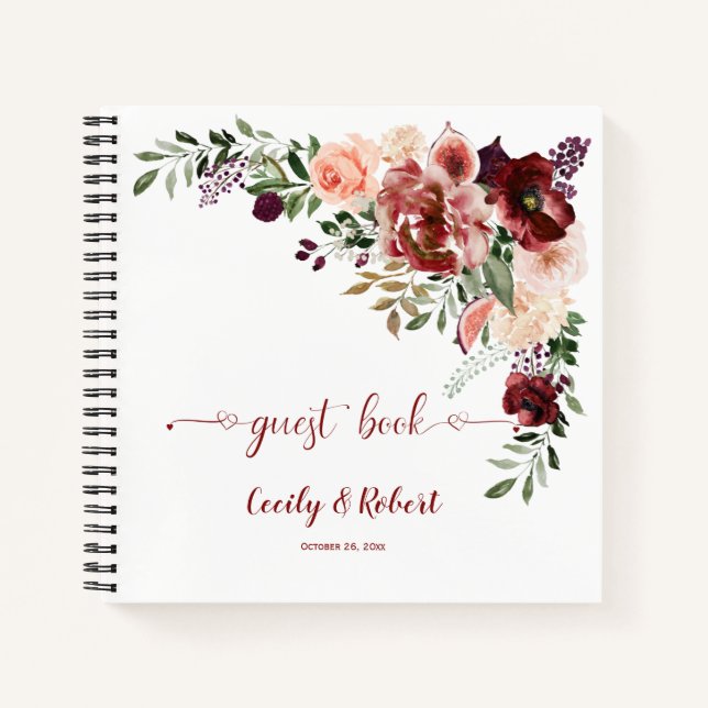 Rustikales Herbstbuch Boho Wedding Notizbuch (Vorderseite)