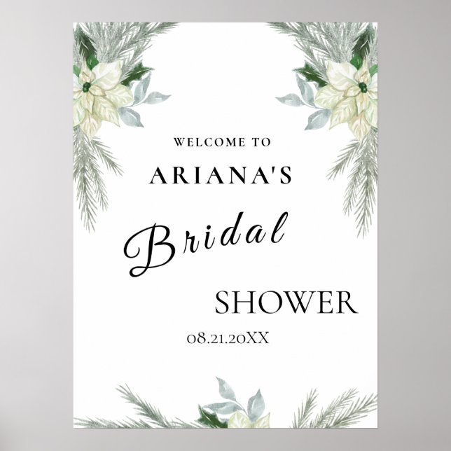 Rustikales Herbstfest - Winter-Hochzeitsszeichen Poster (Vorne)