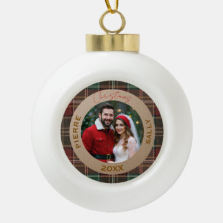 Rustikales Herbstkaromuster Keramik Kugel-Ornament