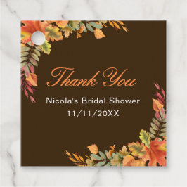 Rustikales Herbstlaub Brautparty Geschenkanhänger