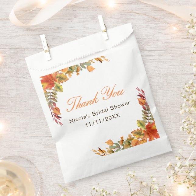 Rustikales Herbstlaub Brautparty Geschenktütchen (Ausgeschnitten)