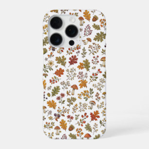 Rustikales Herbstlaub-Pilz-Waldmuster iPhone 16 Pro Hülle
