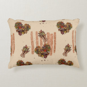 Rustikales Herbstleaves Herzmuster - Fall Vibes Dekokissen