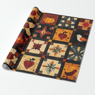 Rustikales Herbstmuster-Muster   Bauernhof Geschenkpapier