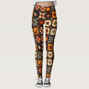 Rustikales Herbstmuster-Muster Bauernhof Leggings