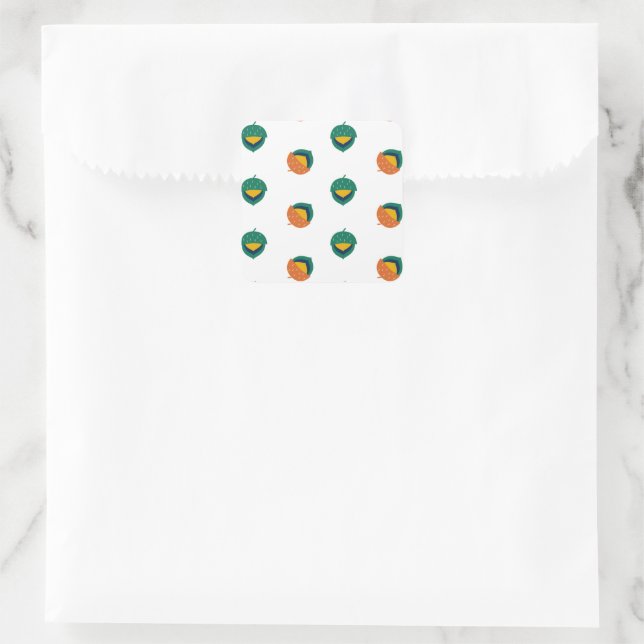 Rustikales Herbstmuster Quadratischer Aufkleber (Tasche)