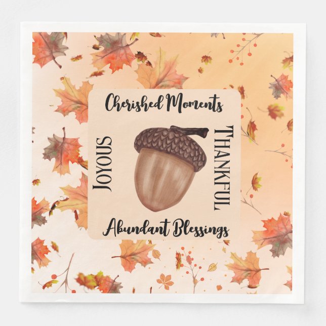 Rustikales Herbstsaison ThemenBaby Dusche Party Serviette (Vorderseite)