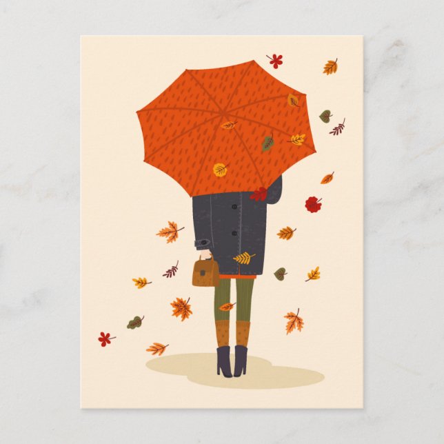 Rustikales Herbsttramchen Postkarte (Vorderseite)