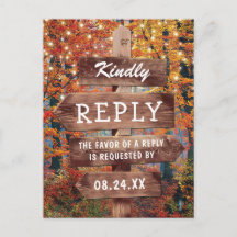 Rustikales Herbstwoodland Hochzeit RSVP