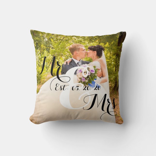 Rustikales Herrund Frauphoto | Wedding Kissen (Vorderseite)