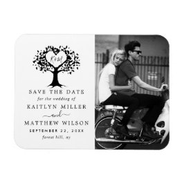 Rustikales Herz-Bäume Hochzeit Foto Save the Date Magnet