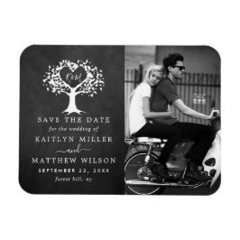 Rustikales Herz-Bäume Hochzeit Foto Save the Date Magnet