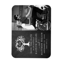 Rustikales Herz-Bäume Hochzeit Foto Save the Date Magnet
