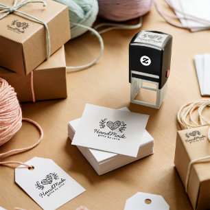 Rustikales Herz-Handmade-Logo-Geschäftsverpackung Permastempel