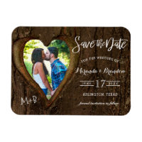 Rustikales Herz mit Ihrem Foto Save the Date Hochz