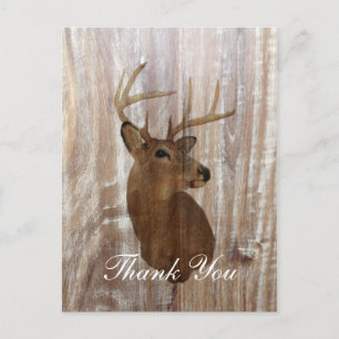 rustikales Hirsch die Jagd ist über Hochzeit danke Postkarte
