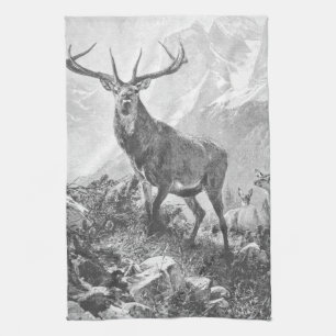 Rustikales Hirsch im Hochgebirge Geschirrtuch