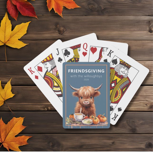 Rustikales Hochland Kuh Friendsgiving Luncheon Spielkarten (Von Creator hochgeladen)