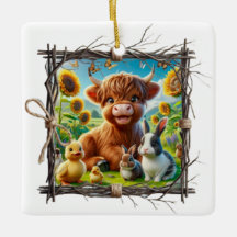 Rustikales Hochland Kuh Ornament - Bauernhof Keepa