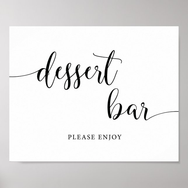 Rustikales Hochzeitdessert Bar Table Sign Poster (Vorne)