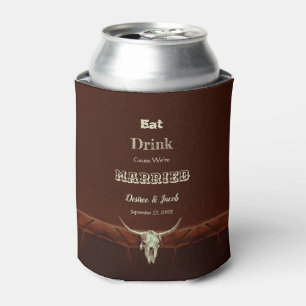 Rustikales Hochzeitessen Drink Verheirateter Bulls Dosenkühler