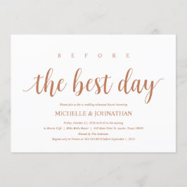 Rustikales Hochzeitessen, Probe-Abendessen, modern Einladung