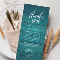 Rustikales Hochzeitessen Probe Dinner Danke Karte