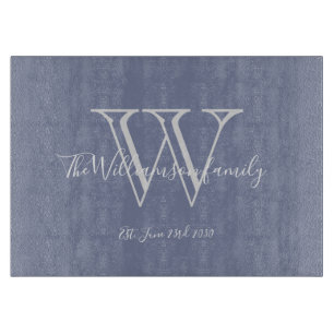 Rustikales Hochzeitgeschenk Monogram Familienname  Schneidebrett