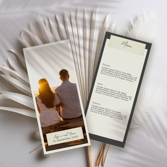 Rustikales Hochzeitmenü mit Foto Menükarte (Von Creator hochgeladen)