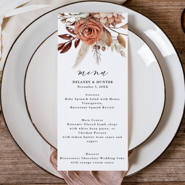 Rustikales Hochzeitmenü vom Herbst Programm (
An elegant menu for your Fall Wedding or Dinner Party.)