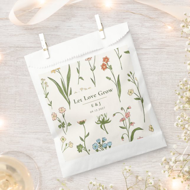 Rustikales Hochzeitsblumenstrauß-Geschenk mit Wild Geschenktütchen (Ausgeschnitten)