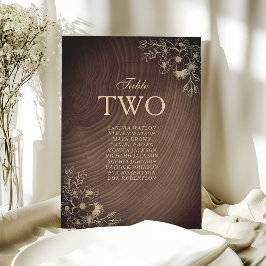 Rustikales Hochzeitsdiagramm für Holz