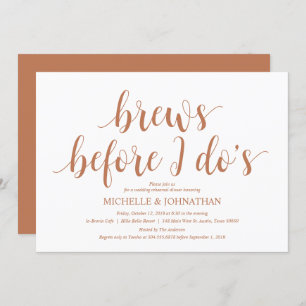 Rustikales Hochzeitsessen, Probe, moderne Kupfer Einladung