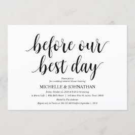 Rustikales Hochzeitsessen Probe, Schwarz und Weiß Einladung