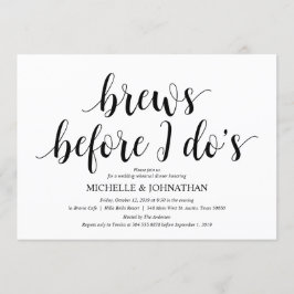 Rustikales Hochzeitsessen, Probe Schwarz/Weiß Einladung