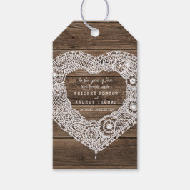 Rustikales Hochzeitsholz, braun Geschenkanhänger