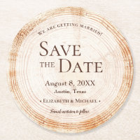 Rustikales Hochzeitsholz Save the Date