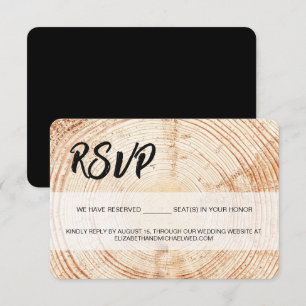 Rustikales Hochzeitsholz UAWG reserviert Sitzplätz RSVP Karte