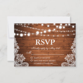 Rustikales Hochzeitsholz-UAWG RSVP Karte