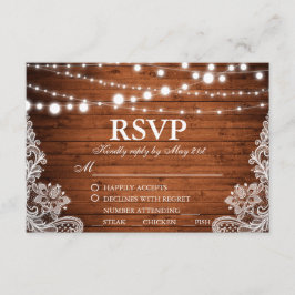 Rustikales Hochzeitsholz-UAWG RSVP Karte