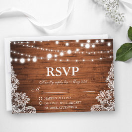 Rustikales Hochzeitsholz-UAWG RSVP Karte