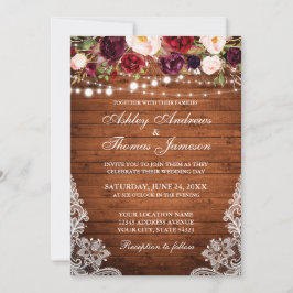 Rustikales Hochzeitsholzholz-Foto Einladung