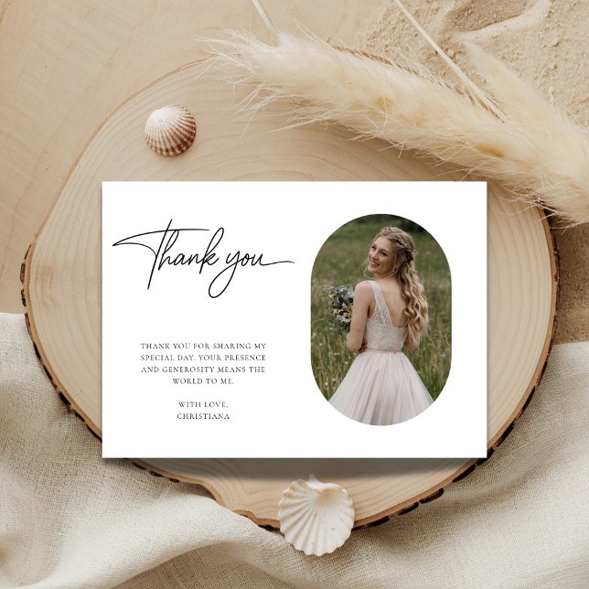 Rustikales Hochzeitskapsel Foto Brautparty Dankeskarte (Von Creator hochgeladen)