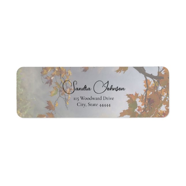 Rustikales Hochzeitslabel im Herbst (Vorne)
