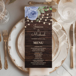 Rustikales Hochzeitsmenü aus Holz Menükarte