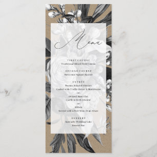 Rustikales Hochzeitsmenü der Kraft Menükarte